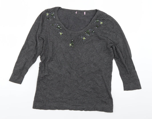 Per Una Womens Grey   Basic T-Shirt Size 12