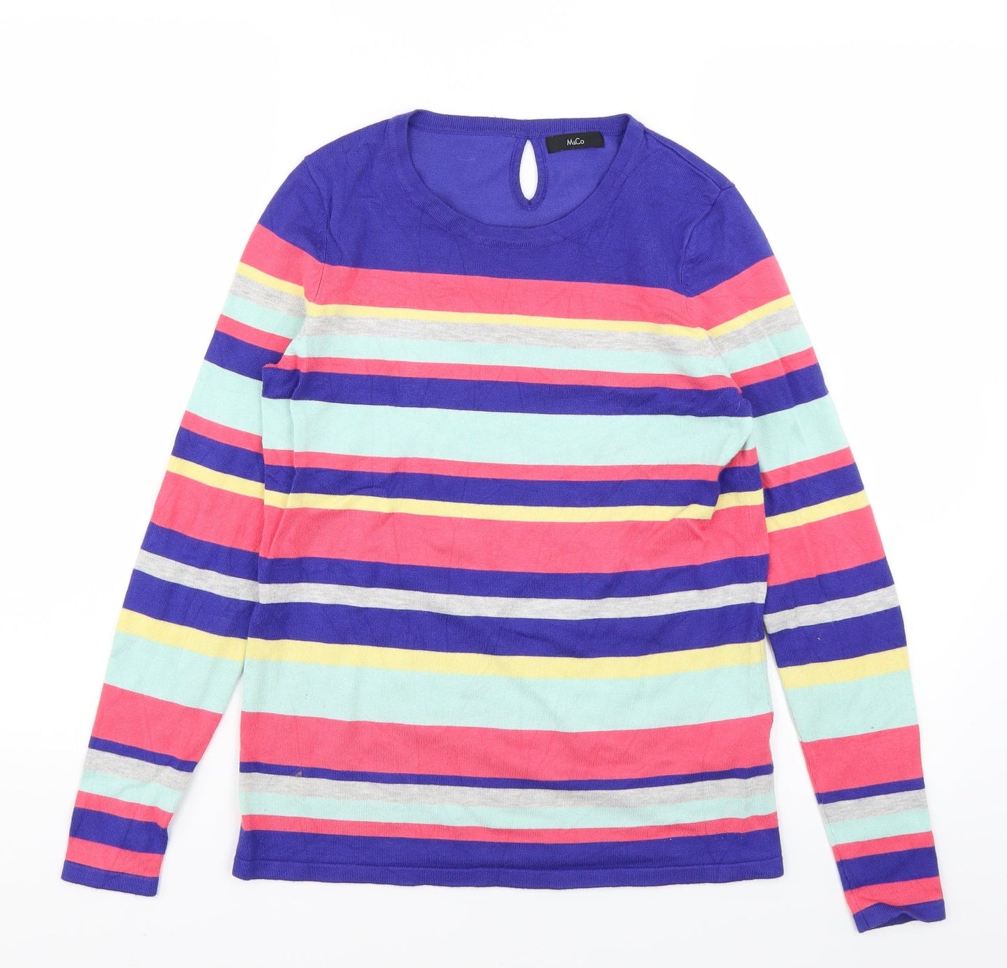 Womens UK Size 10 M&Co Blue Pullover Jumper