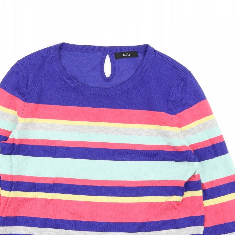 Womens UK Size 10 M&Co Blue Pullover Jumper