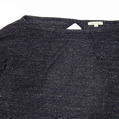 Womens UK Size 6 River Island Blue Basic T-Shirt