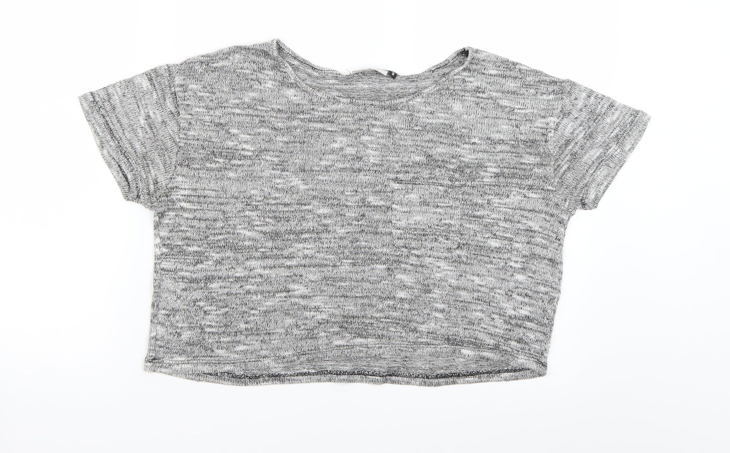Womens UK Size S Only Grey Cropped T-Shirt