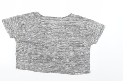 Womens UK Size S Only Grey Cropped T-Shirt