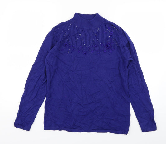 Bonmarché Colelction Womens Blue Knit Pullover Jumper Size S