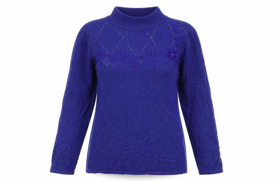 Bonmarché Colelction Womens Blue Knit Pullover Jumper Size S
