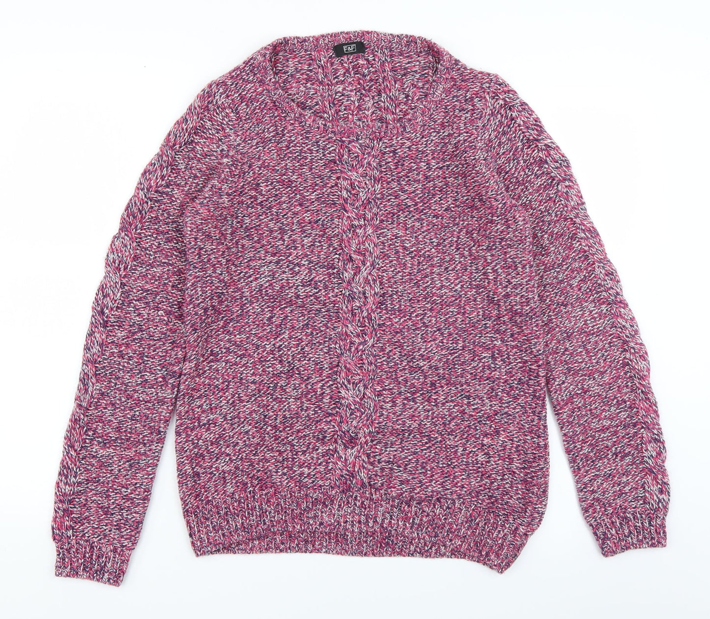 Womens UK Size 8 F&F Pink Pullover Jumper