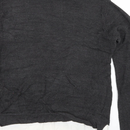 Womens UK Size 8 Dorothy Perkins Grey Pullover Jumper