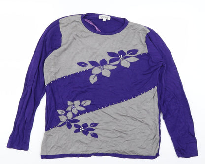 Womens UK Size L Fay Louise Purple Pullover Jumper