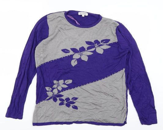 Womens UK Size L Fay Louise Purple Pullover Jumper