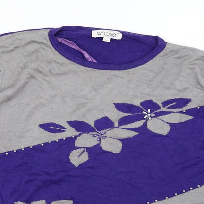 Womens UK Size L Fay Louise Purple Pullover Jumper
