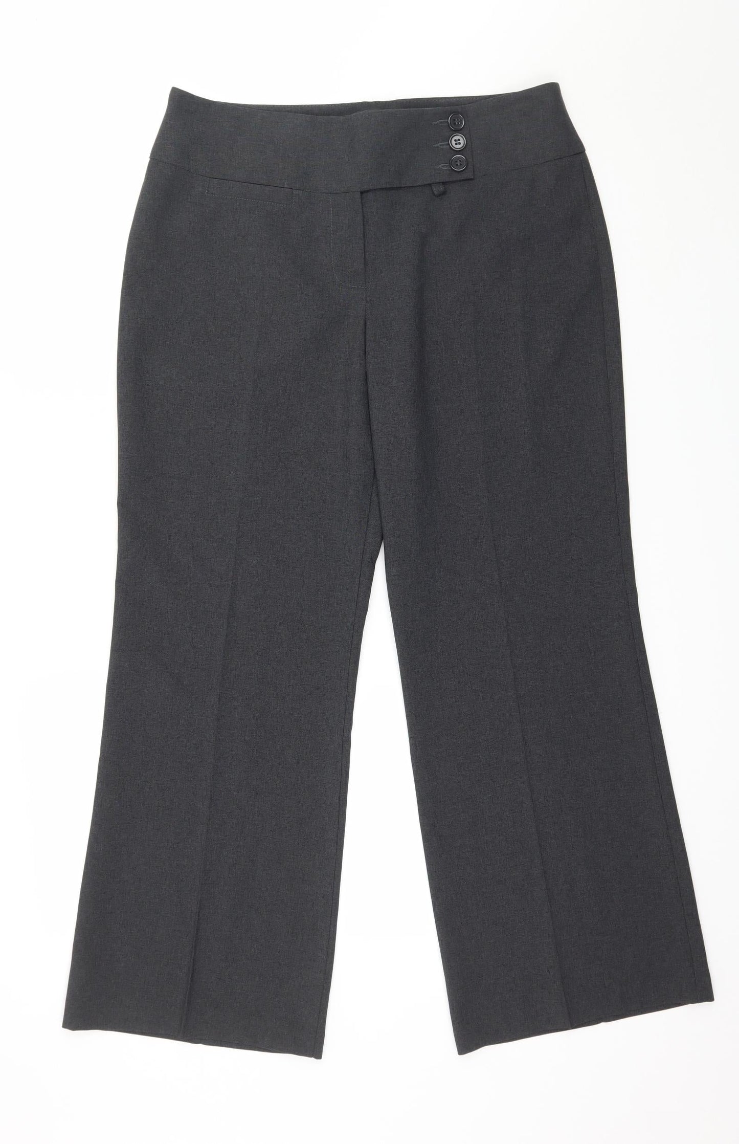 Womens UK Size 12 Marks and Spencer Regular Fit  Grey Trousers