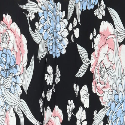 Select Womens Black Floral  Trousers  Size 10 L26 in