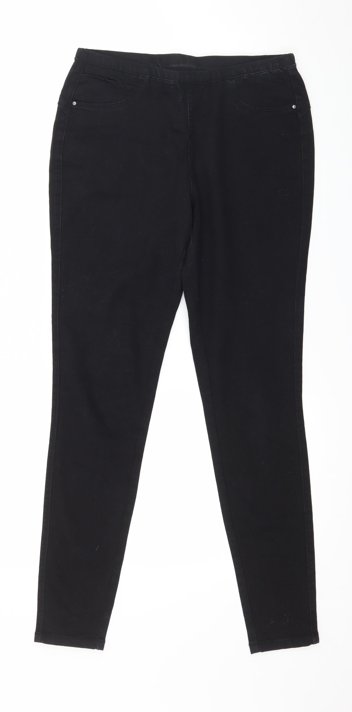 Denim & Co. Womens Black  Denim Skinny Jeans Size 8 L28 in