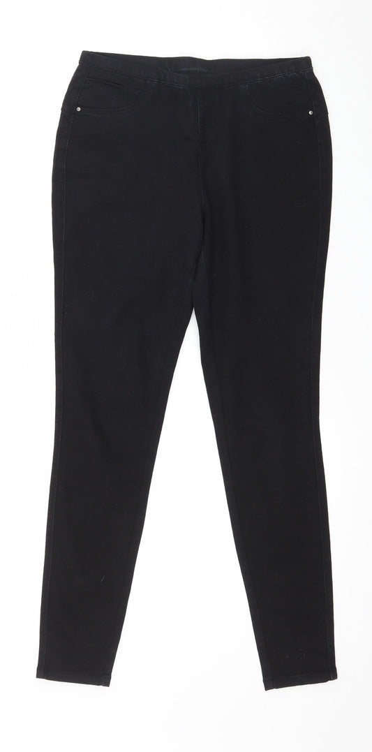 Denim & Co. Womens Black  Denim Skinny Jeans Size 8 L28 in