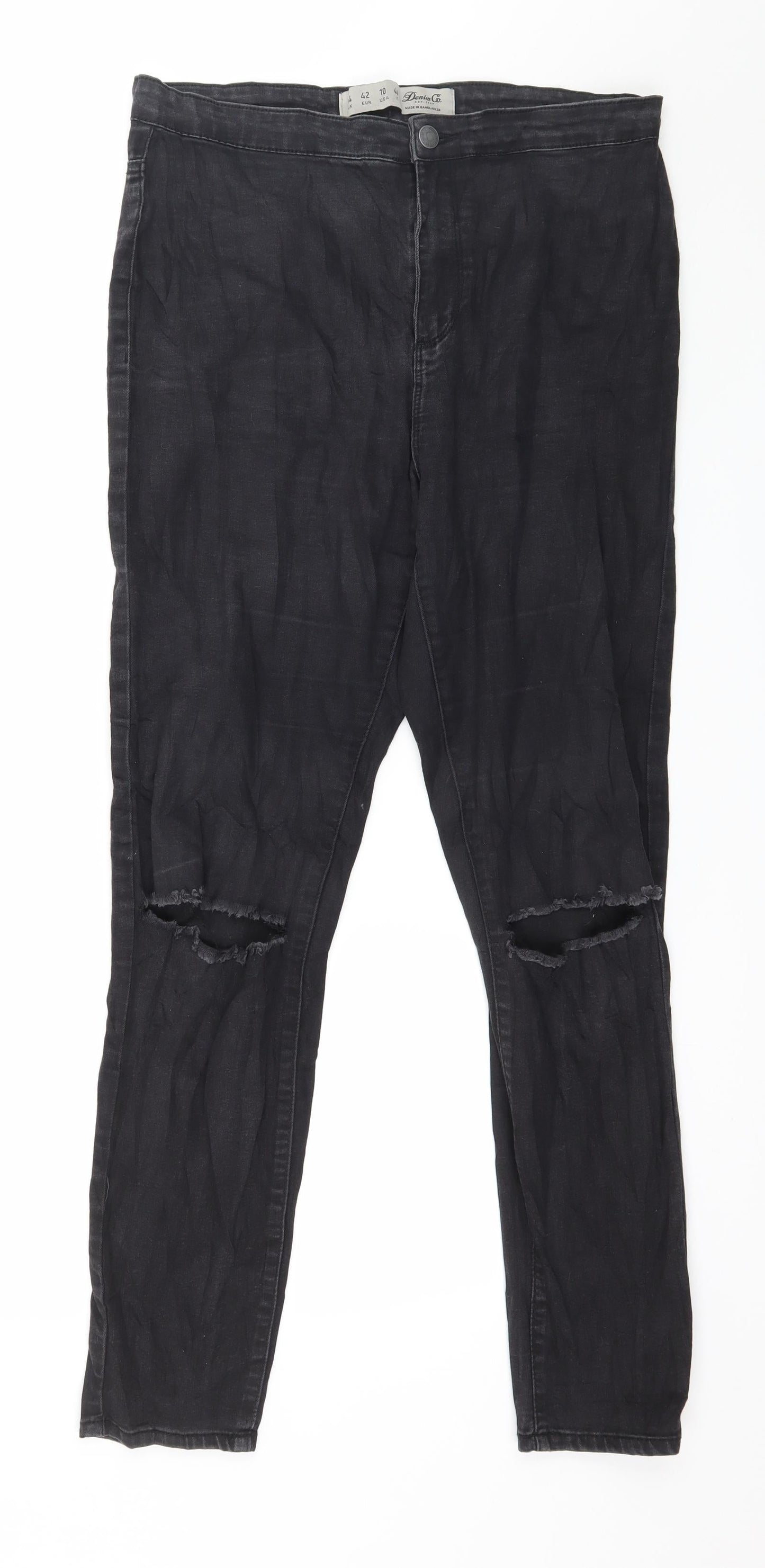 Denim & Co. Womens Grey  Denim Skinny Jeans Size 14 L28 in