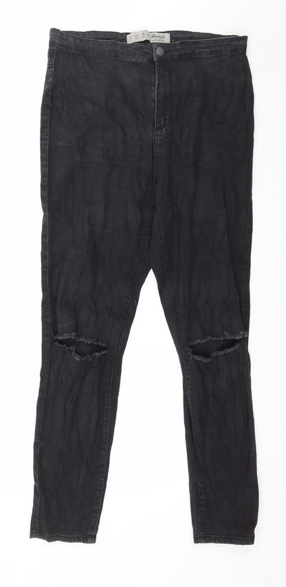 Denim & Co. Womens Grey  Denim Skinny Jeans Size 14 L28 in