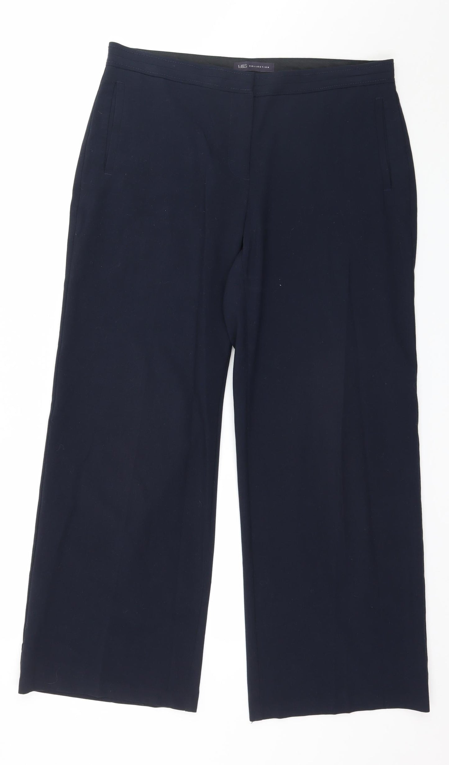 Womens UK Size 14 Marks and Spencer Regular Fit  Blue Trousers