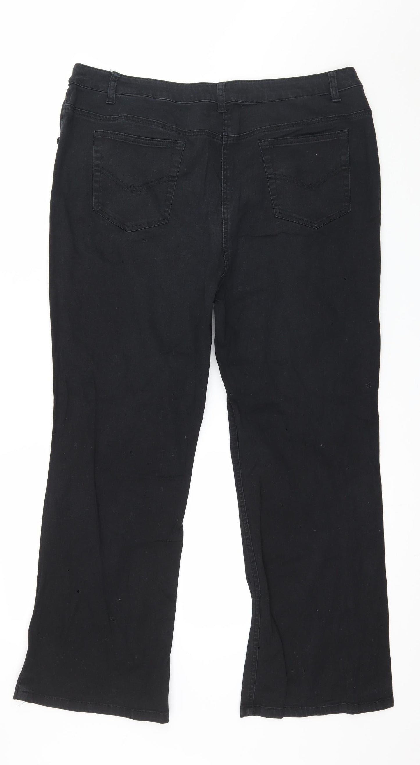 Womens UK Size 16 Preworn Regular Fit Straight Black Jeans