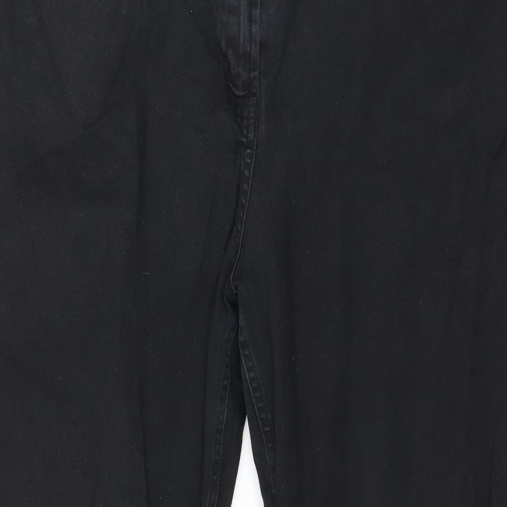 Womens UK Size 16 Preworn Regular Fit Straight Black Jeans