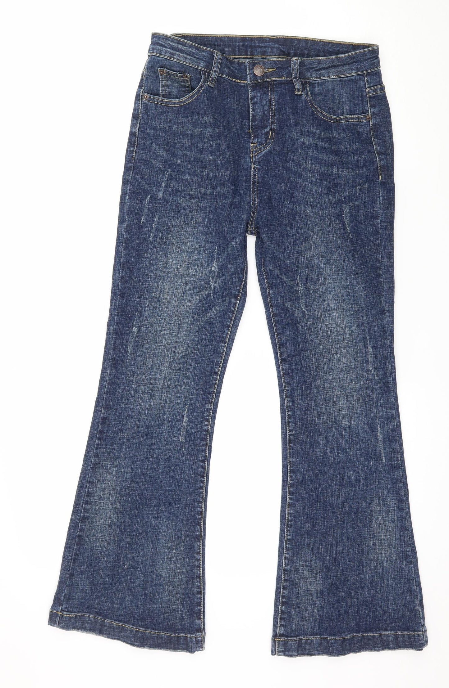 Womens UK Size 30 in Preworn Regular Fit Bootcut Blue Jeans
