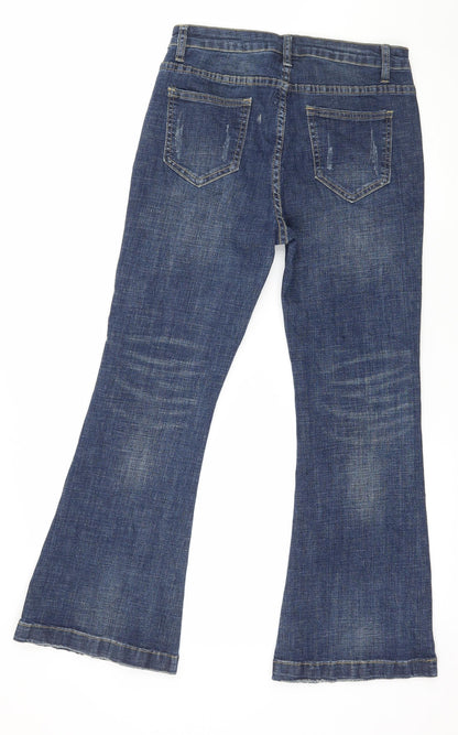 Womens UK Size 30 in Preworn Regular Fit Bootcut Blue Jeans