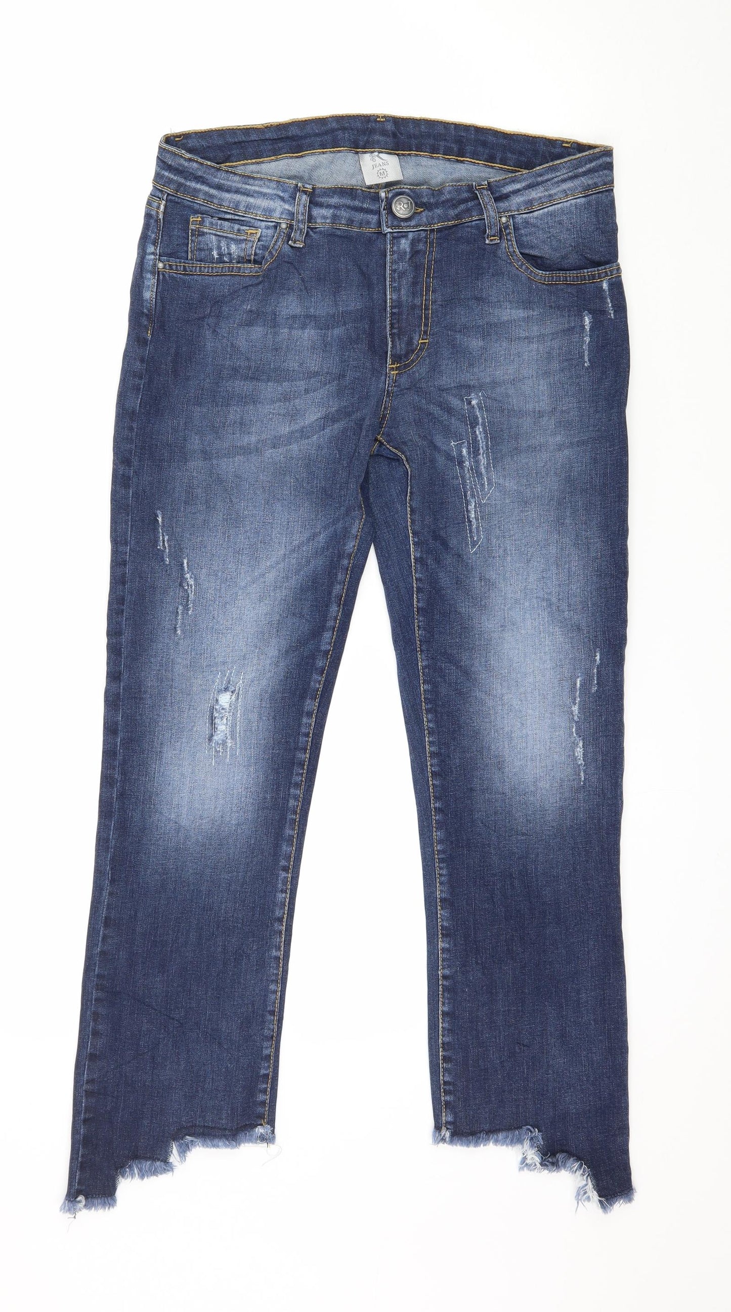 R Denim Womens Blue  Denim Cropped Jeans Size M L24 in