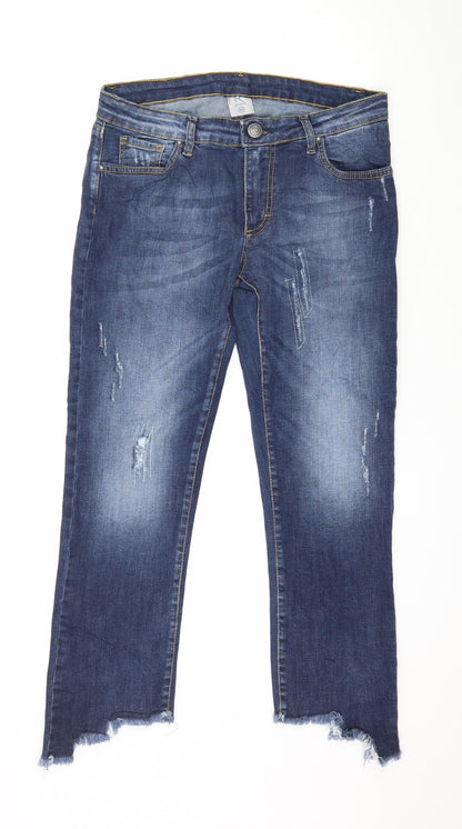 R Denim Womens Blue  Denim Cropped Jeans Size M L24 in