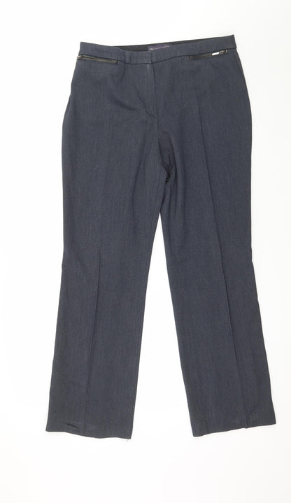 Womens UK Size 12 Marks and Spencer Regular Fit  Blue Trousers