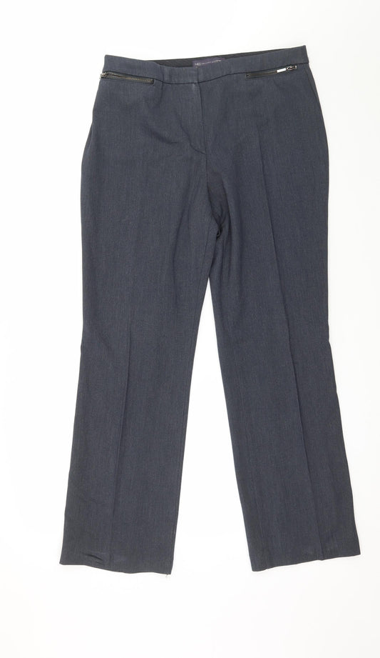 Womens UK Size 12 Marks and Spencer Regular Fit  Blue Trousers