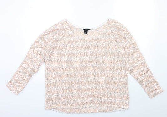 Womens UK Size M H&M Pink Pullover Jumper