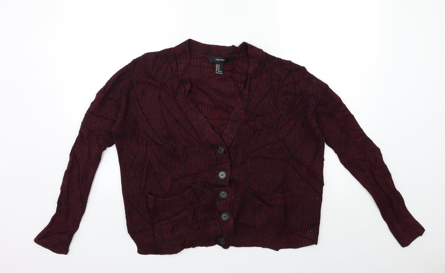 FOREVER 21 Womens Red  Knit Cardigan Jumper Size M