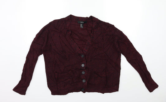 FOREVER 21 Womens Red  Knit Cardigan Jumper Size M