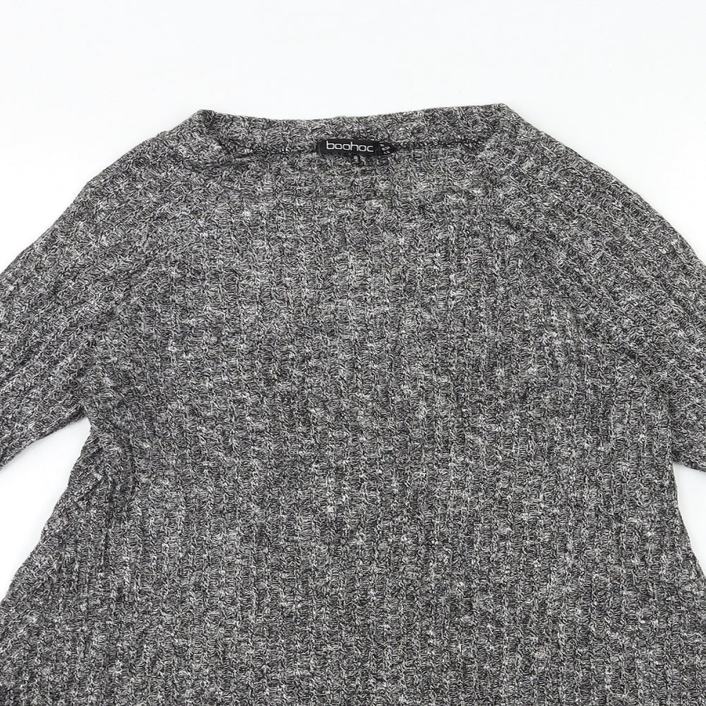 Boohoo Womens Grey  Knit Pullover Jumper Size 10