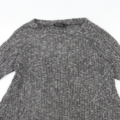Boohoo Womens Grey  Knit Pullover Jumper Size 10
