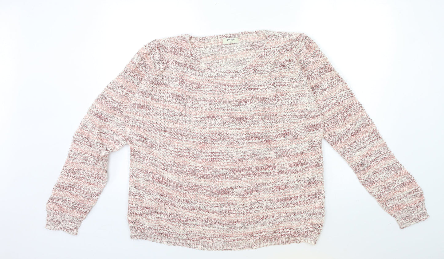Womens UK Size M Papaya Pink Pullover Jumper