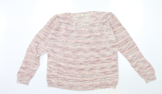 Womens UK Size M Papaya Pink Pullover Jumper