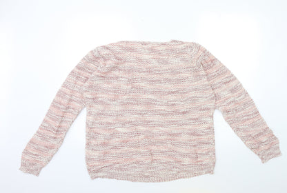 Womens UK Size M Papaya Pink Pullover Jumper