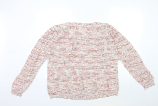 Womens UK Size M Papaya Pink Pullover Jumper