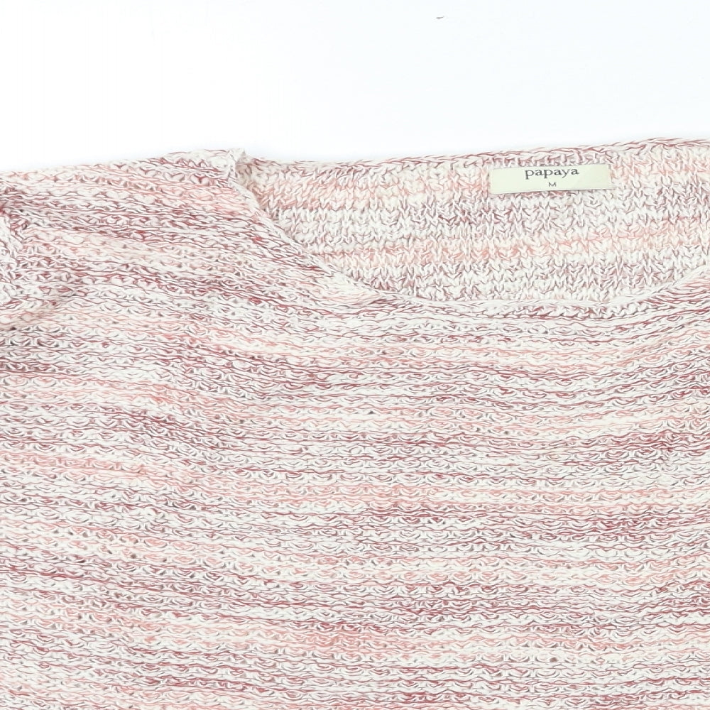 Womens UK Size M Papaya Pink Pullover Jumper