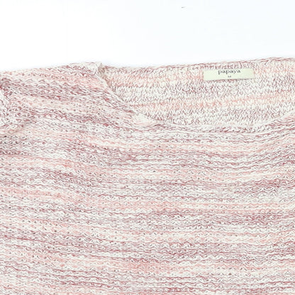 Womens UK Size M Papaya Pink Pullover Jumper