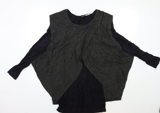 Klass Womens Grey  Knit Pullover Jumper Size S