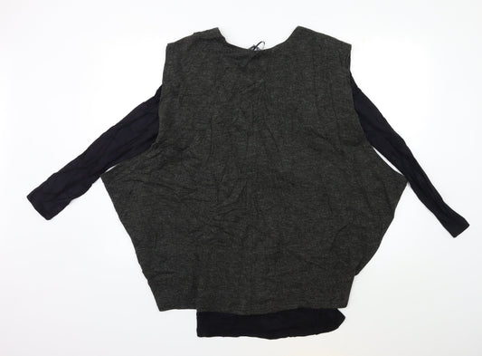 Klass Womens Grey  Knit Pullover Jumper Size S