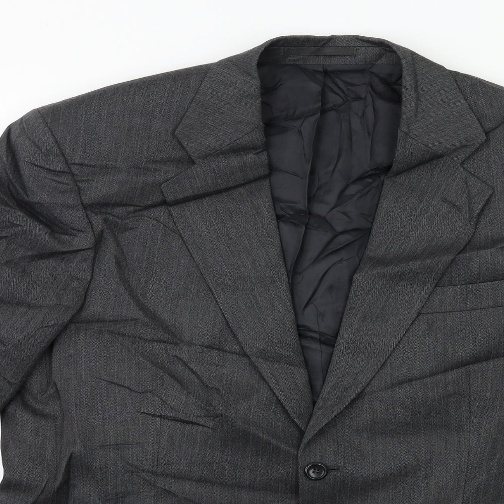 Mens UK Size 42 Preworn Regular Grey Suit Jacket