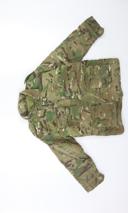 Preworn Girls Green Camouflage  Jacket  Size 7 Years