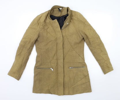 H&M Womens Beige   Overcoat Coat Size 12