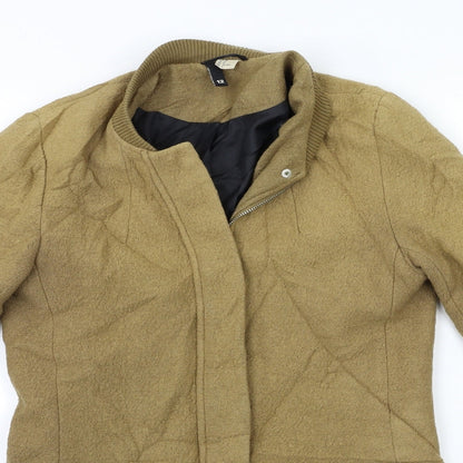 H&M Womens Beige   Overcoat Coat Size 12