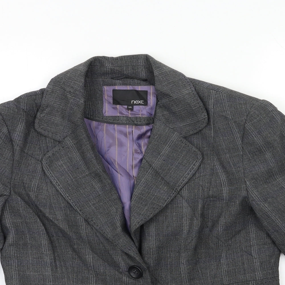 NEXT Womens Grey Striped  Jacket Blazer Size 12