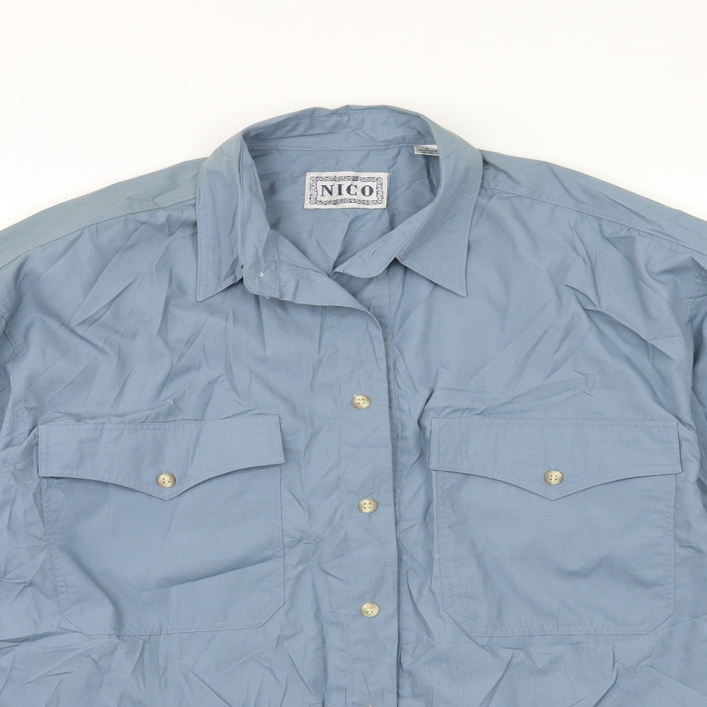 Mens UK Size M NICO Blue  Button-Up Long Sleeve Casual Shirt