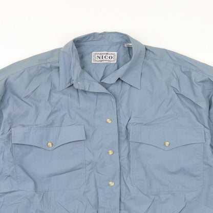 Mens UK Size M NICO Blue  Button-Up Long Sleeve Casual Shirt