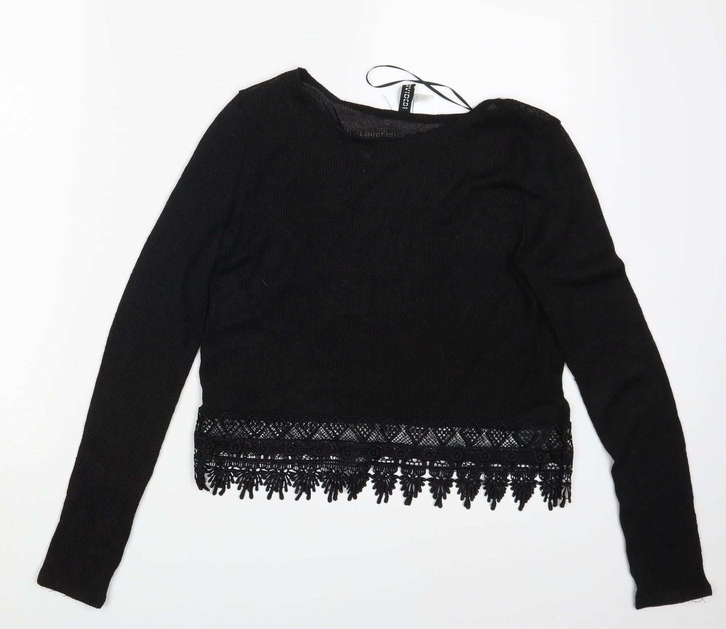 Womens UK Size XS Divided Black Basic T-Shirt