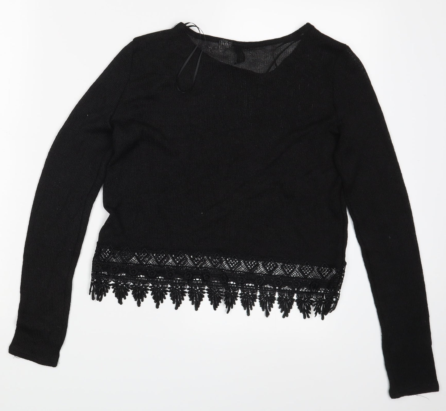 Womens UK Size XS Divided Black Basic T-Shirt